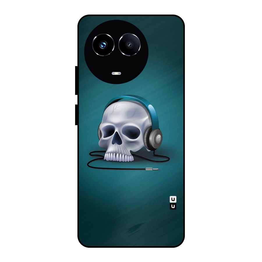 Music Skull Metal Back Case for Realme 11X