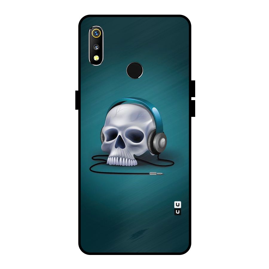 Music Skull Metal Back Case for Realme 3i