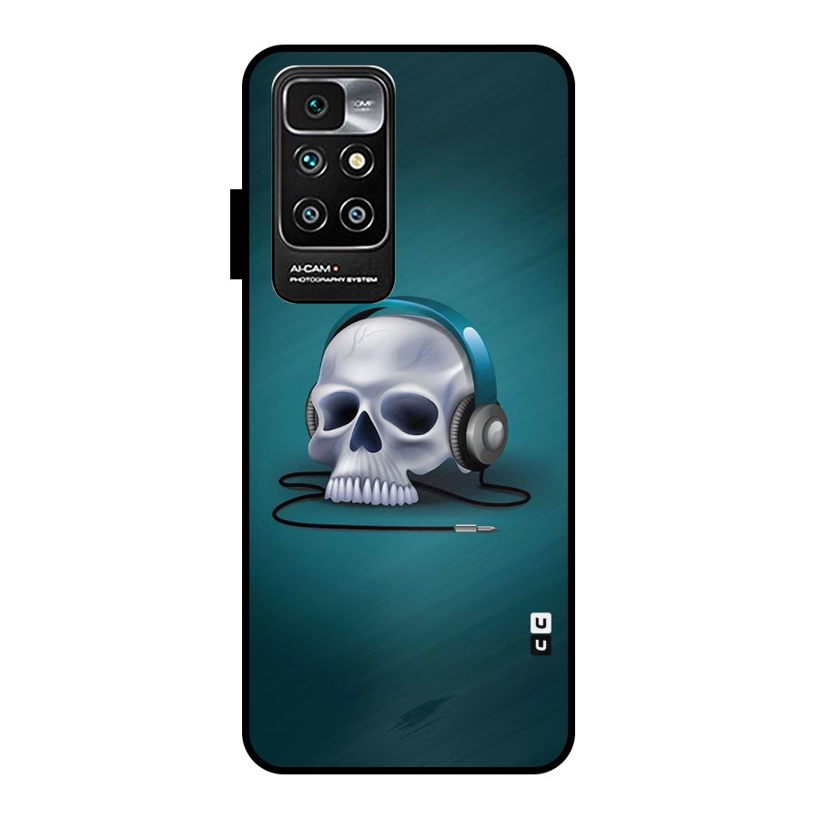 Music Skull Metal Back Case for Redmi 10 Prime