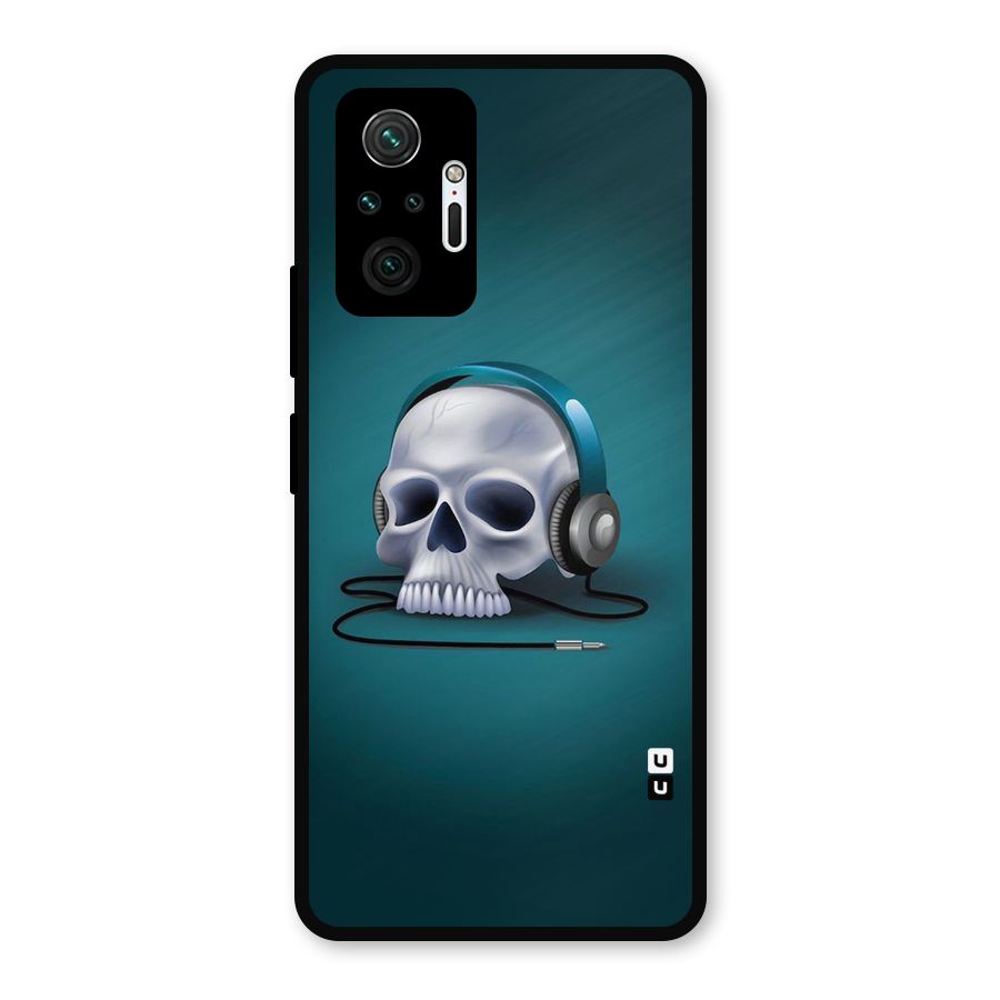 Music Skull Metal Back Case for Redmi Note 10 Pro