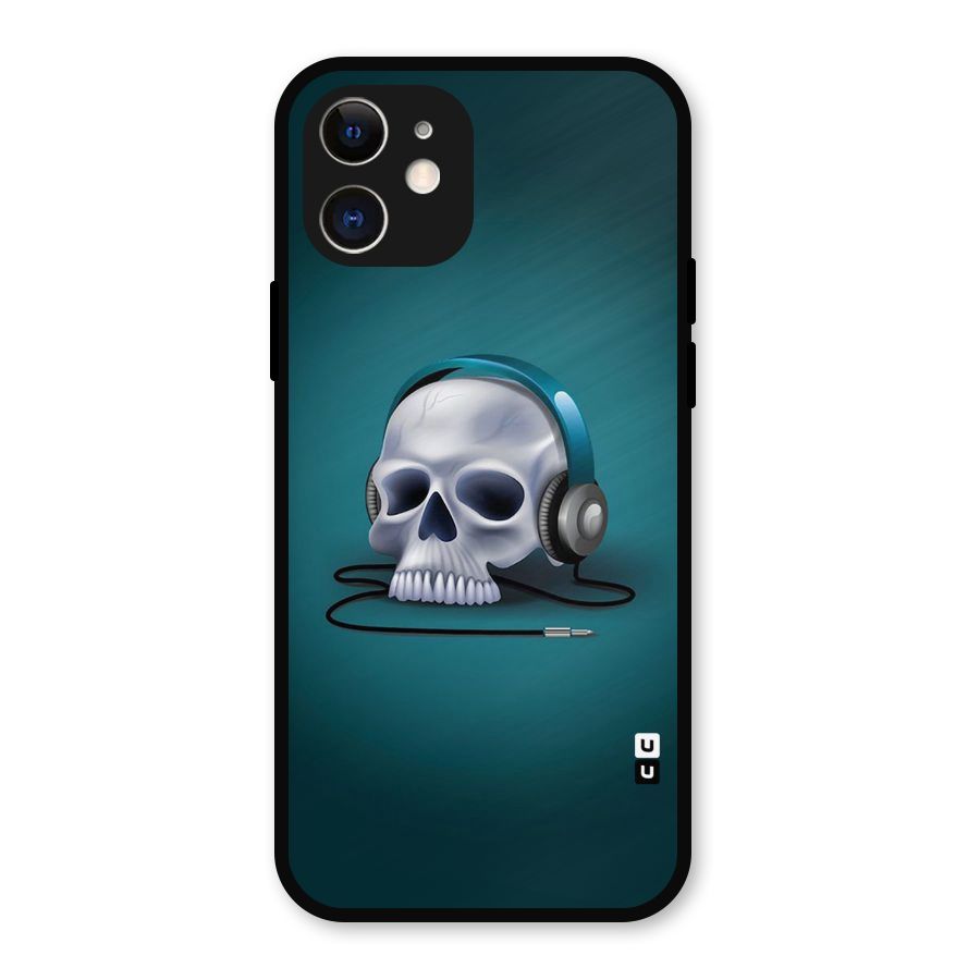 Music Skull Metal Back Case for iPhone 12