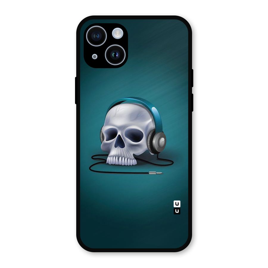 Music Skull Metal Back Case for iPhone 14