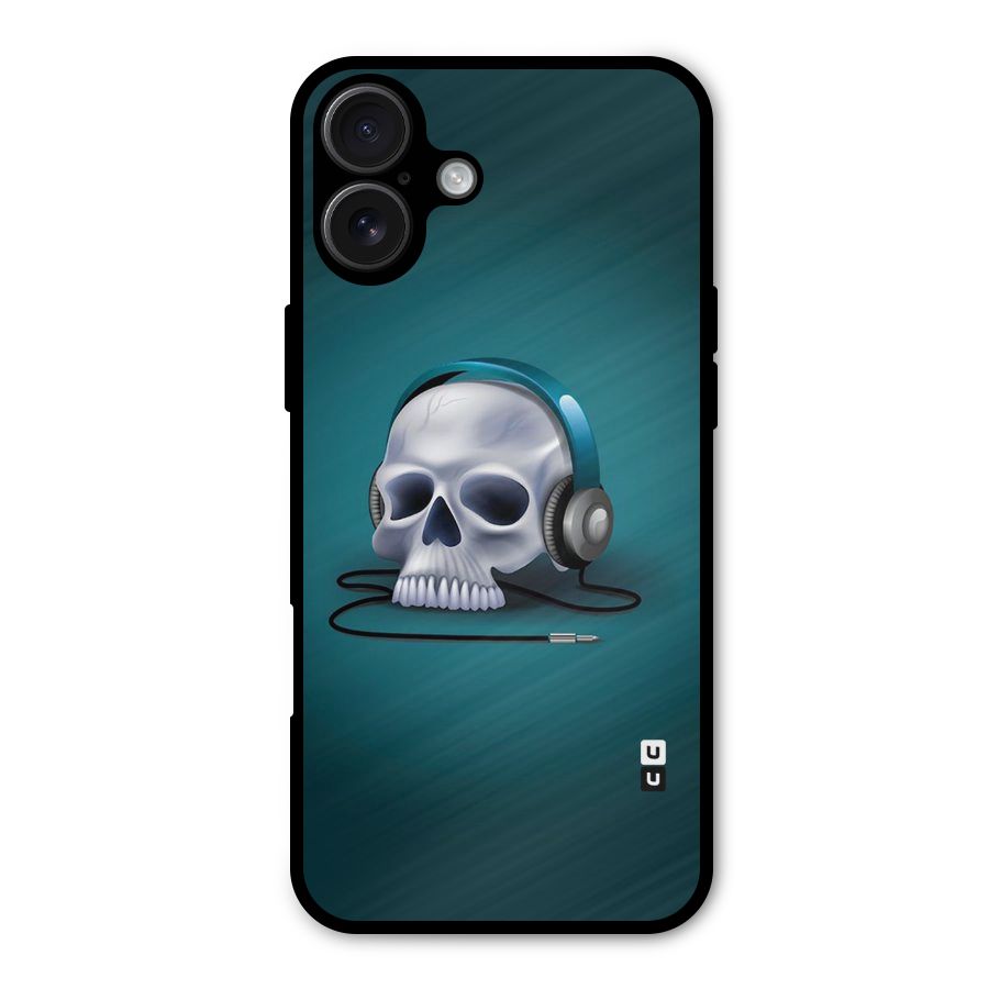 Music Skull Metal Back Case for iPhone 16 Plus