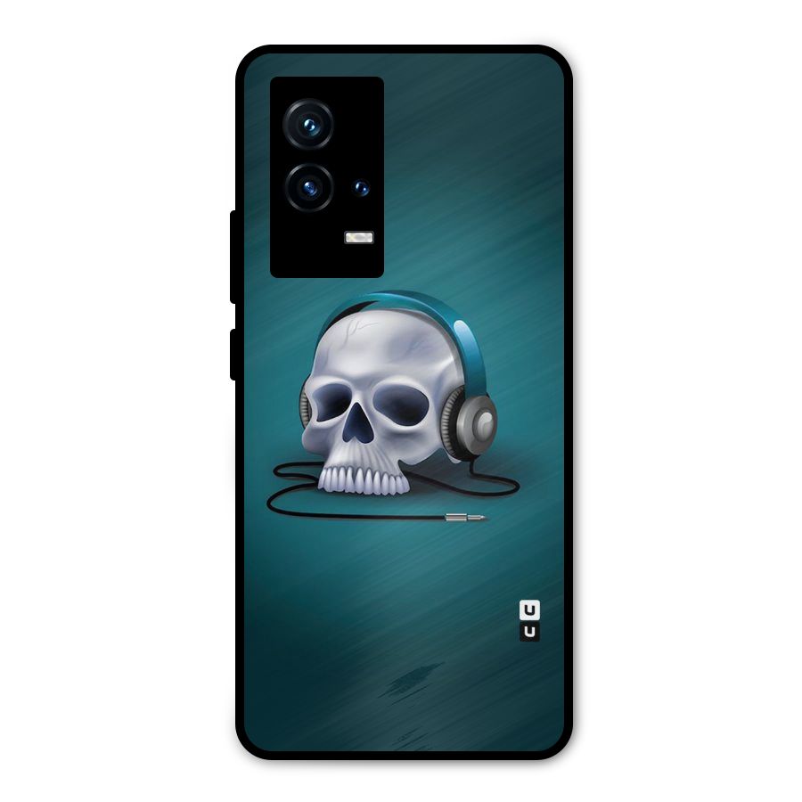 Music Skull Metal Back Case for iQOO 9 5G