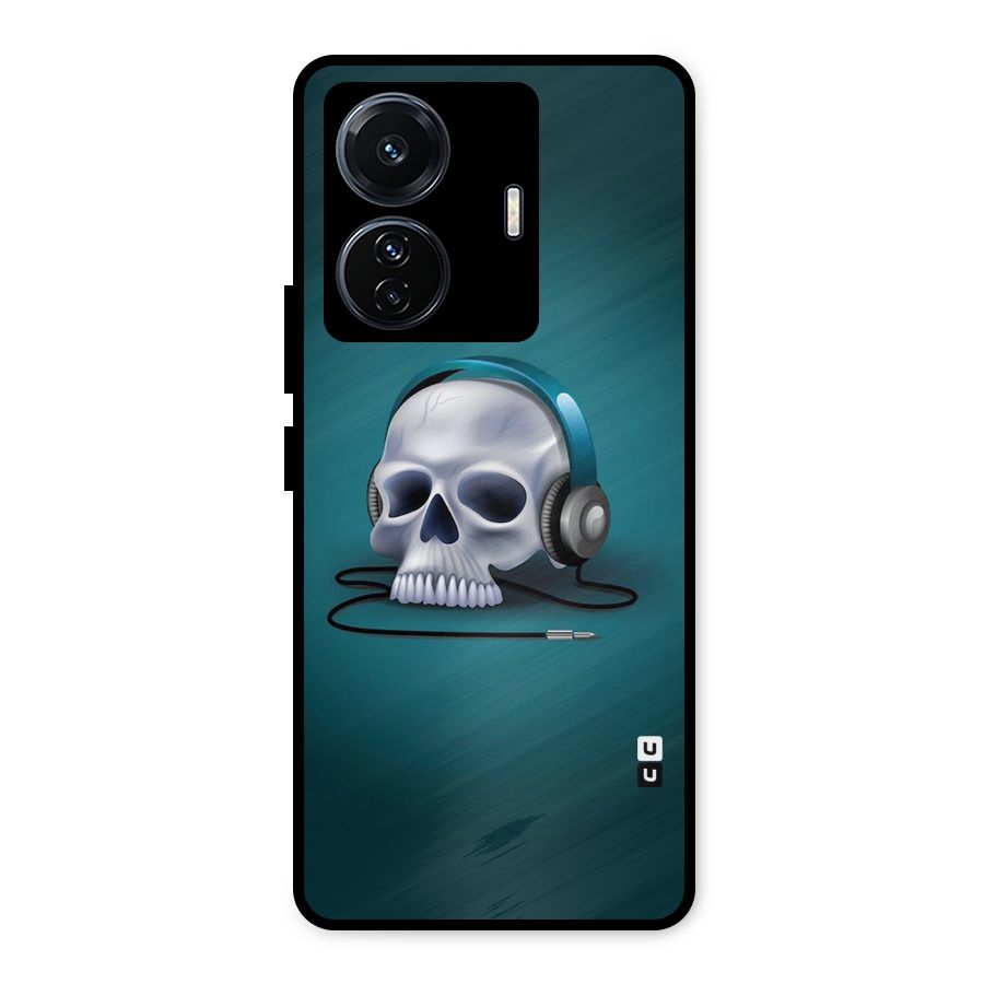 Music Skull Metal Back Case for iQOO Z6