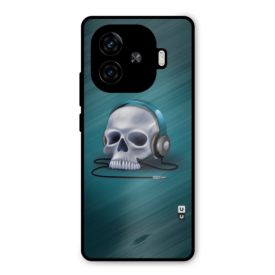 Music Skull Metal Back Case for iQOO Z9 Turbo