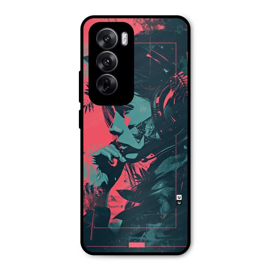 Musical Illustration Metal Back Case for Oppo Reno12