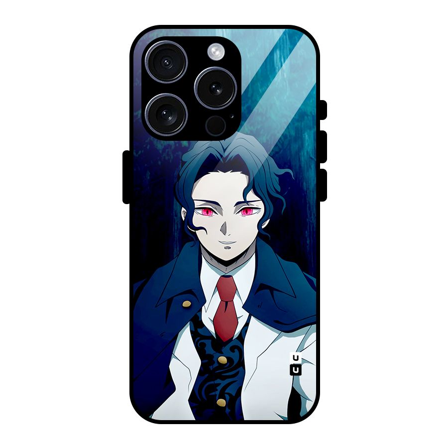 Muzan Kibutsuji Glass Back Case for iPhone 15 Pro