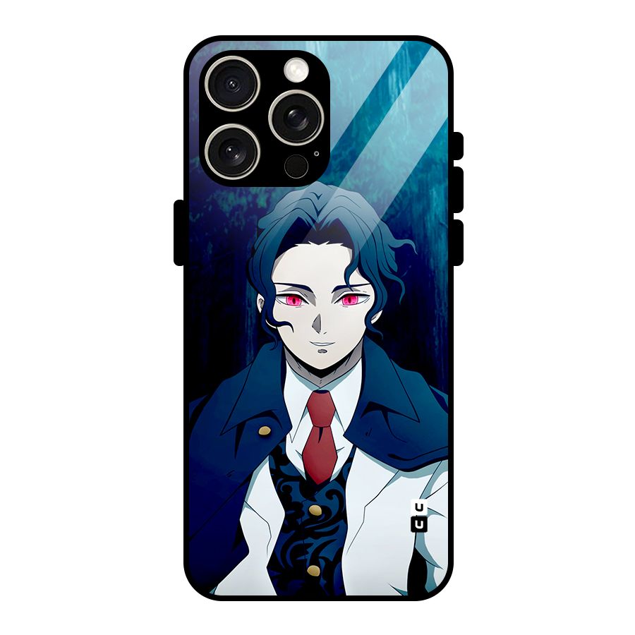 Muzan Kibutsuji Glass Back Case for iPhone 15 Pro Max