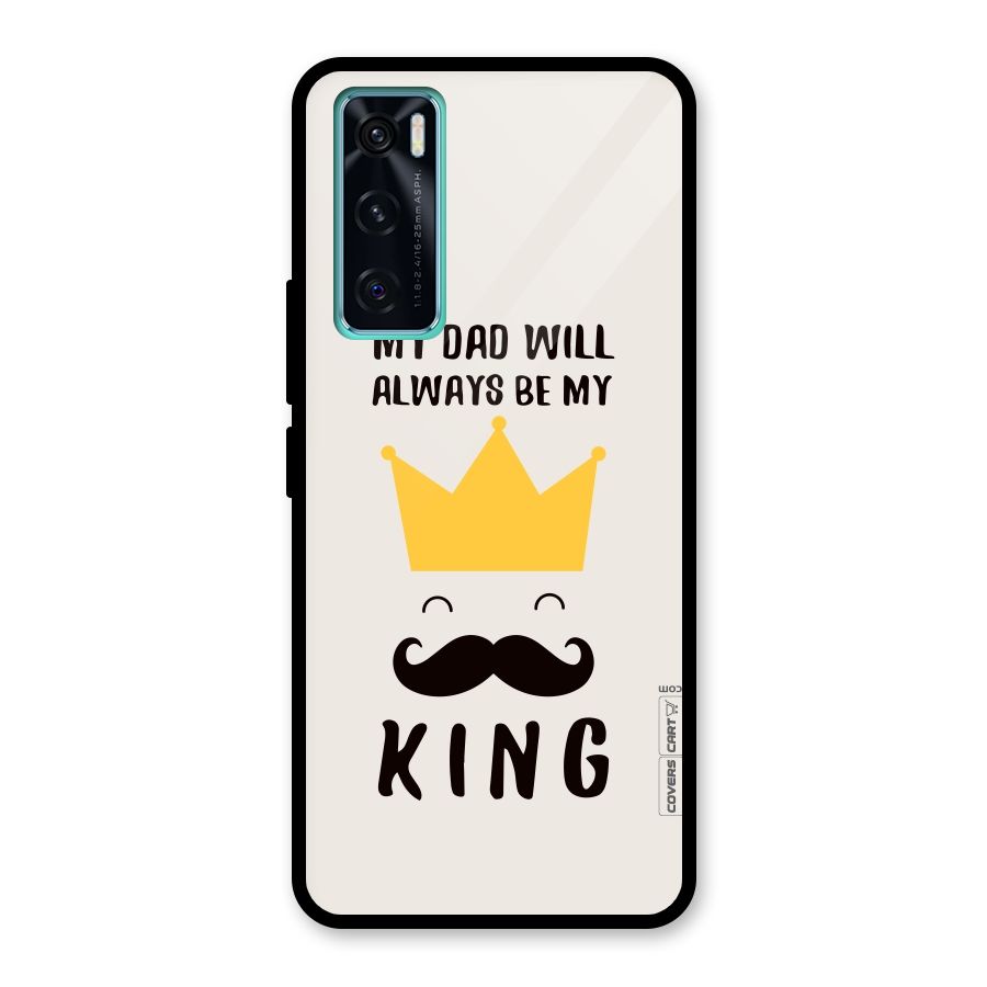 My King Dad Glass Back Case for Vivo V20 SE