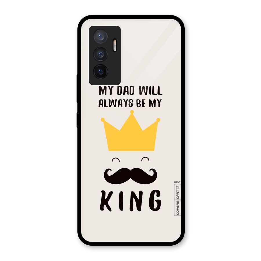 My King Dad Glass Back Case for Vivo V23e