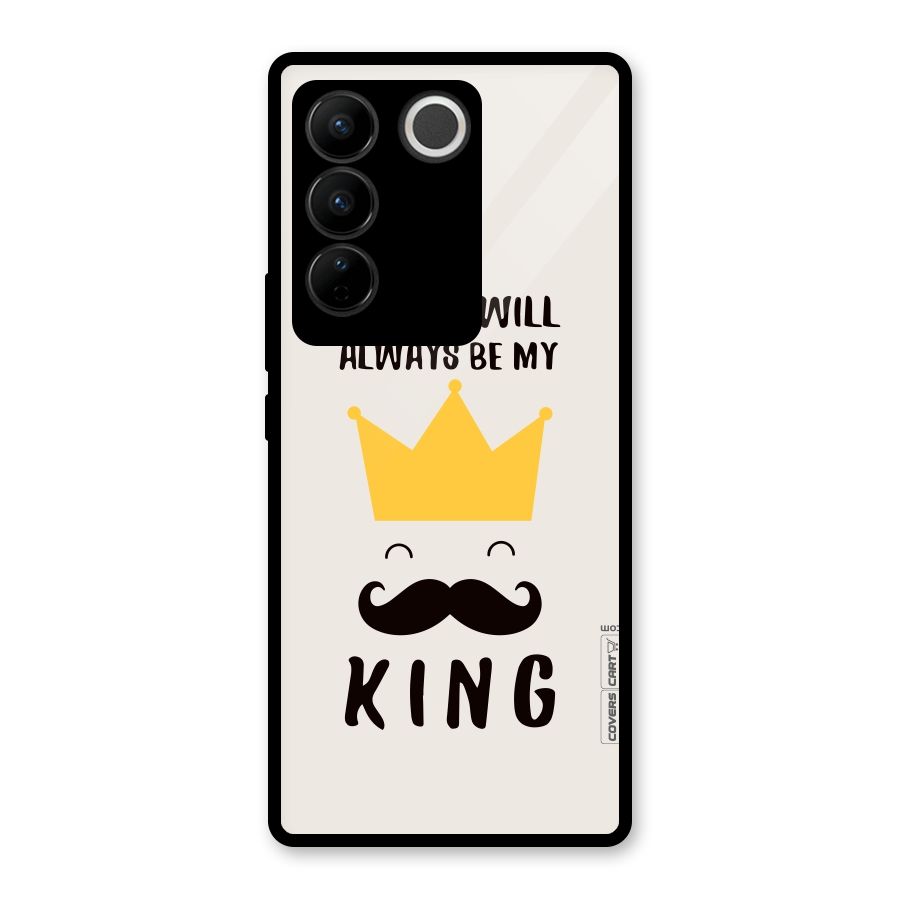 My King Dad Glass Back Case for Vivo V27