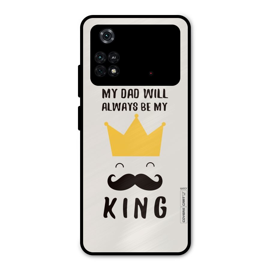 My King Dad Metal Back Case for Poco M4 Pro 4G