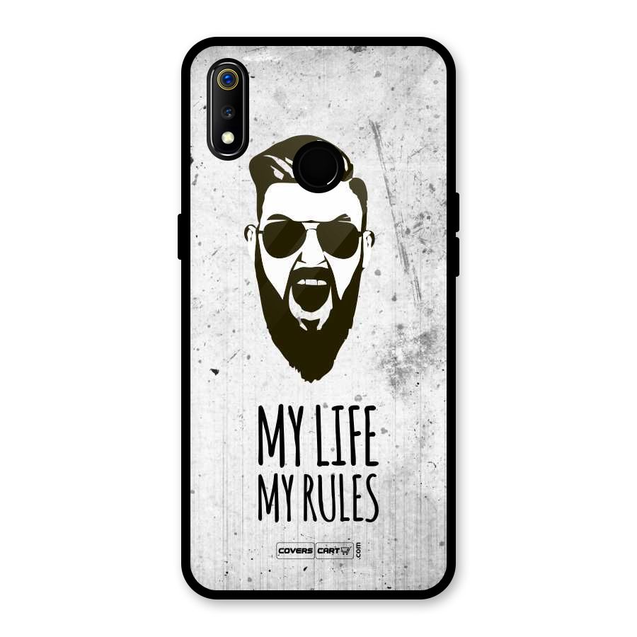 My Life My Rules Glass Back Case for Realme 3