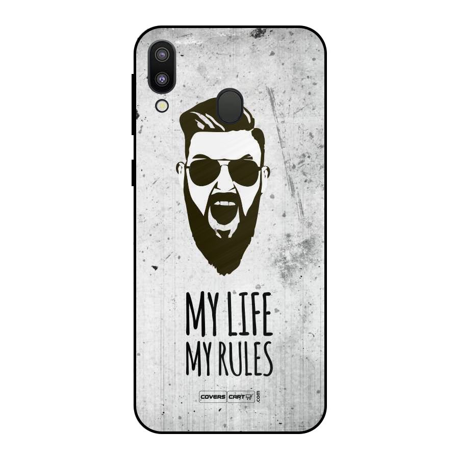 My Life My Rules Metal Back Case for Galaxy M20