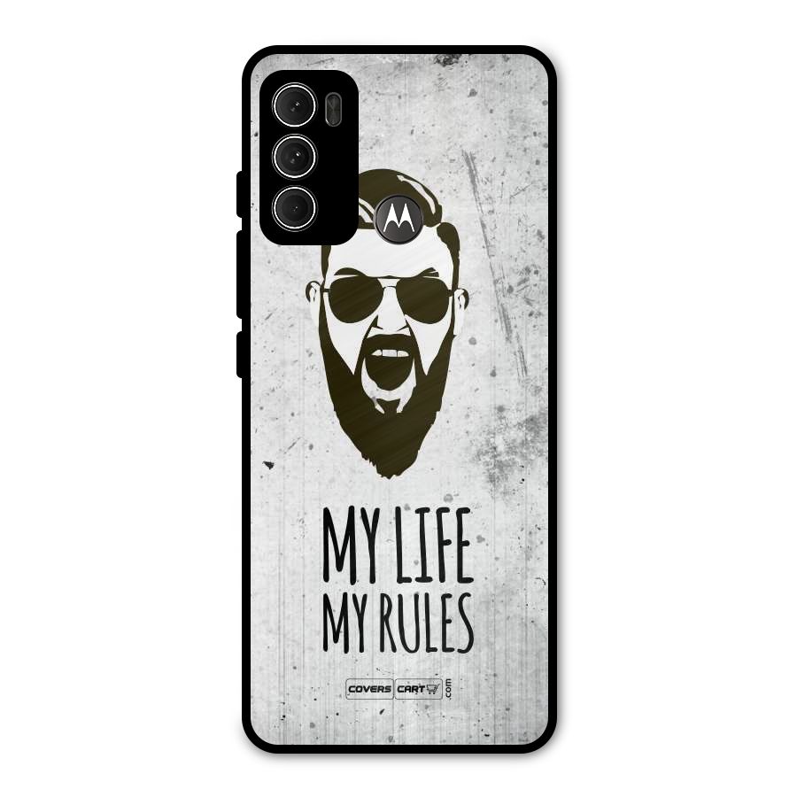 My Life My Rules Metal Back Case for Moto G60
