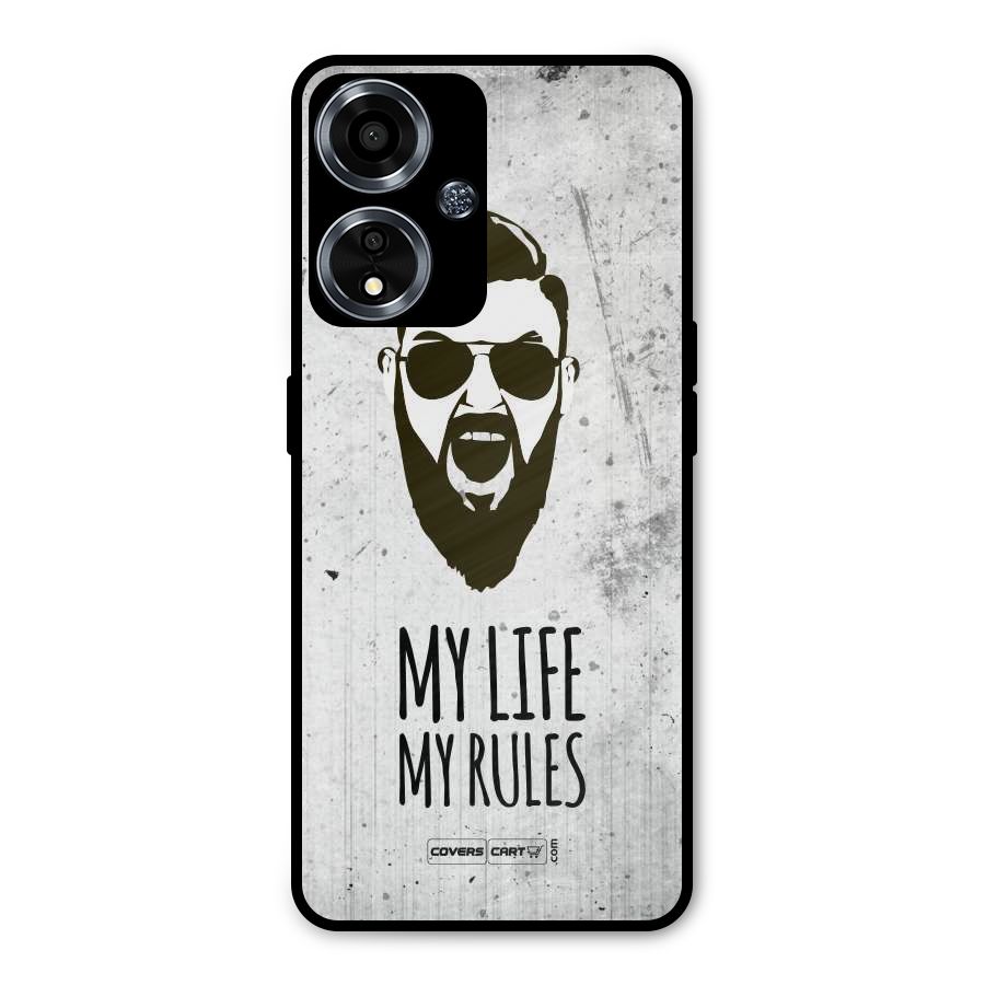 My Life My Rules Metal Back Case for Oppo A59