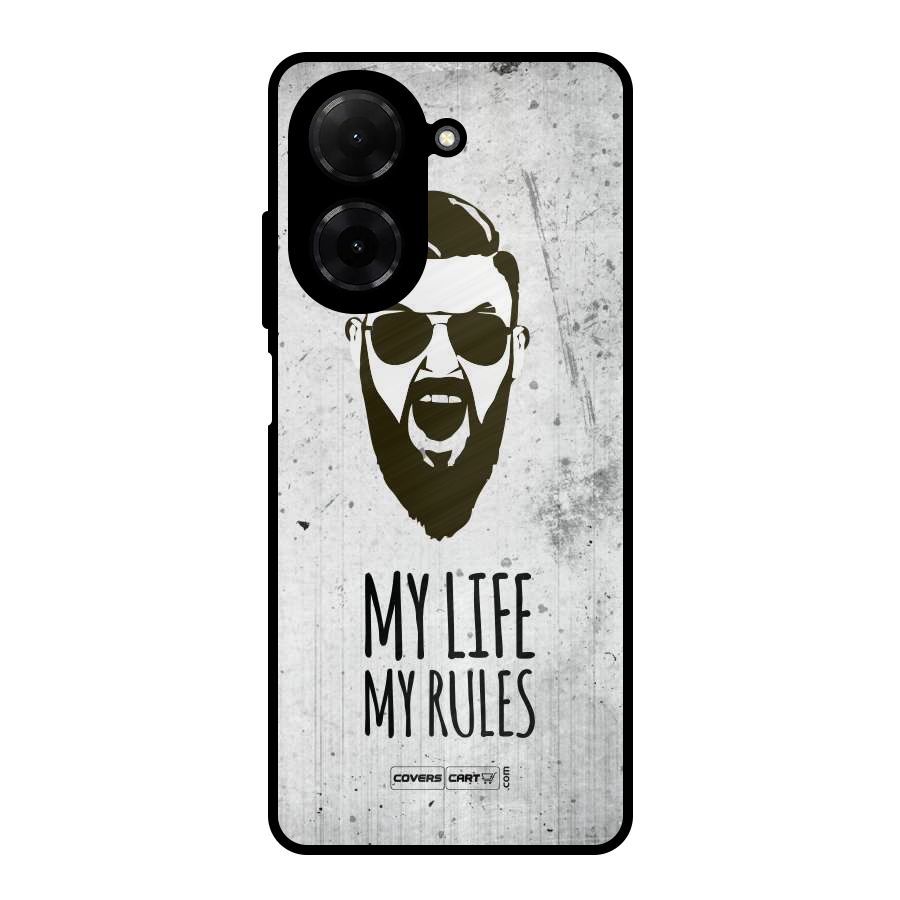 My Life My Rules Metal Back Case for Redmi A5 4G