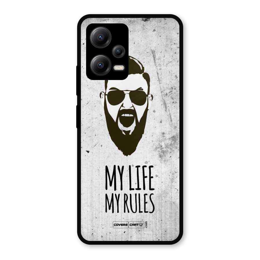 My Life My Rules Metal Back Case for Redmi Note 12 5G