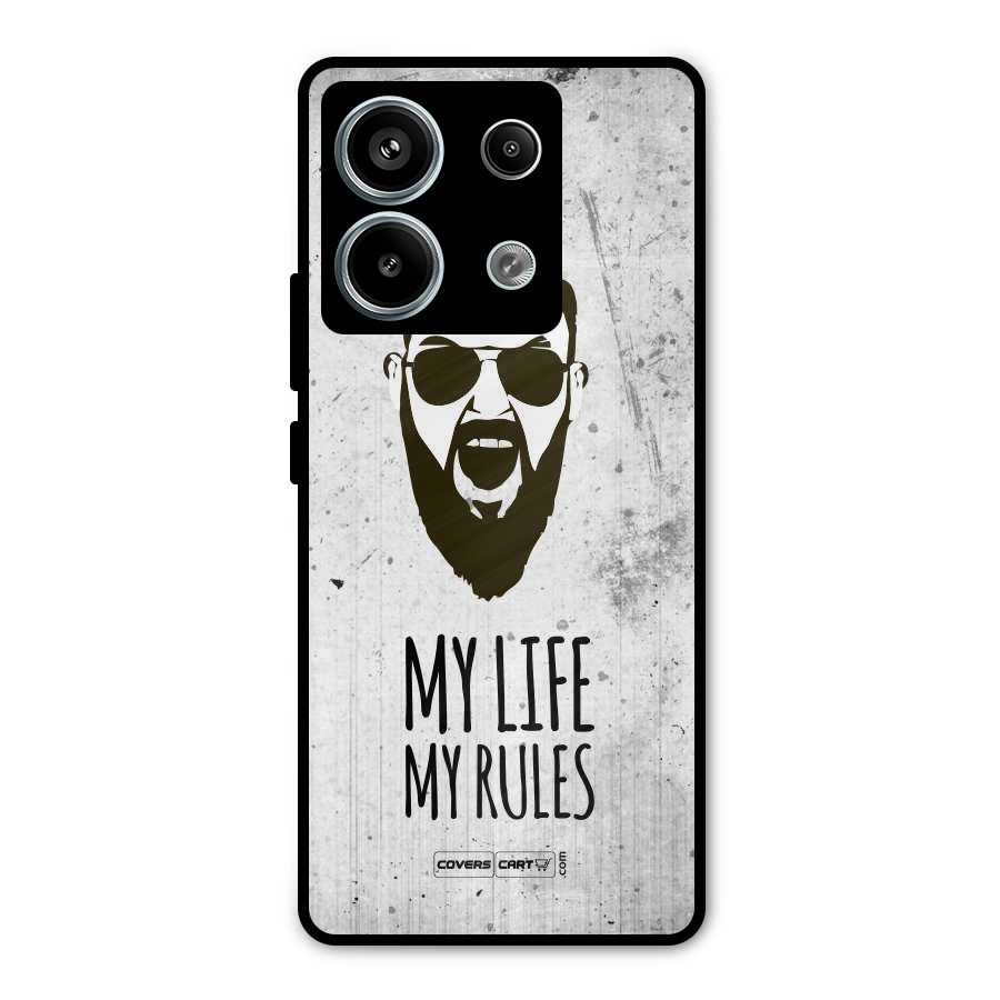 My Life My Rules Metal Back Case for Redmi Note 13 Pro 5G