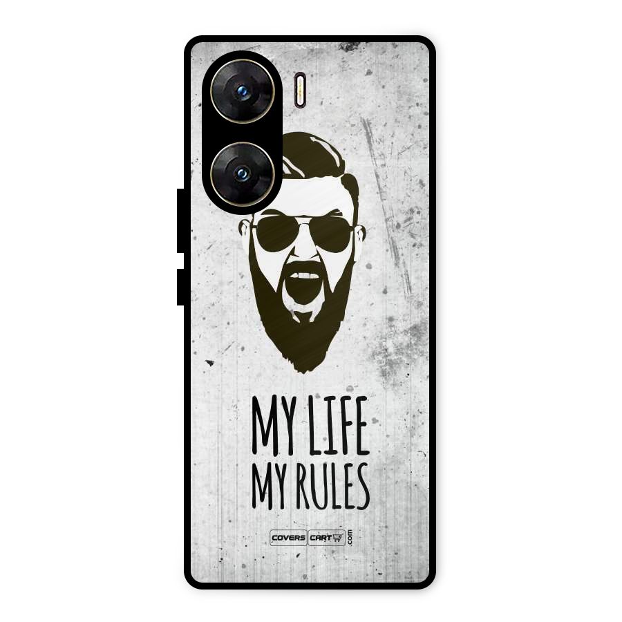 My Life My Rules Metal Back Case for Vivo V29e