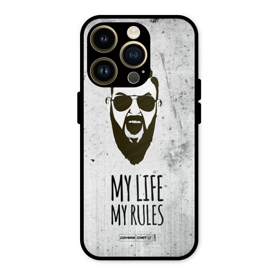 My Life My Rules Metal Back Case for iPhone 14 Pro