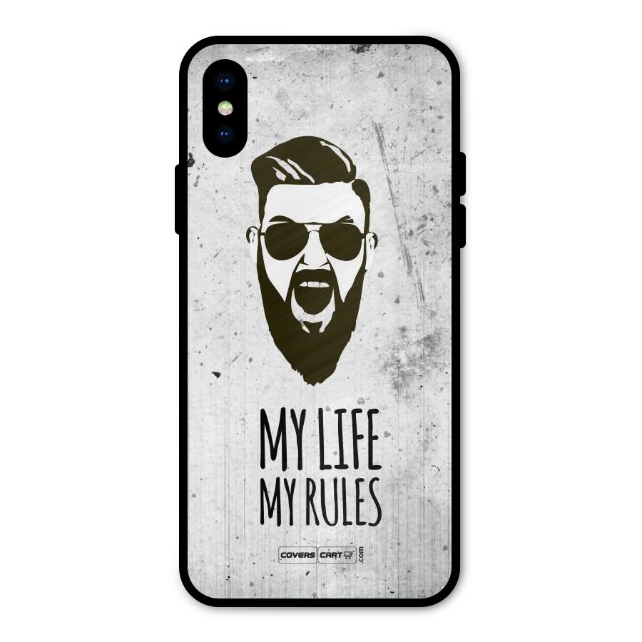 My Life My Rules Metal Back Case for iPhone XS