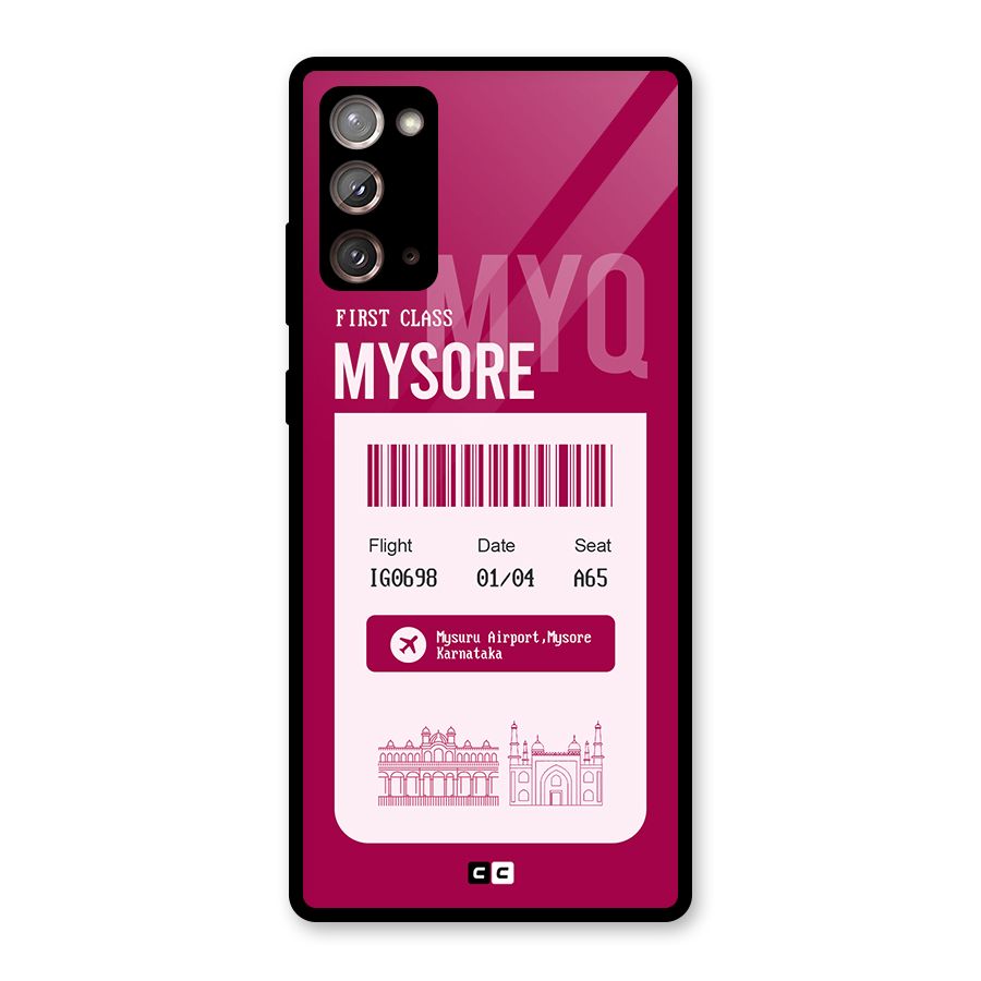Mysore Boarding Pass Glass Back Case for Galaxy Note 20
