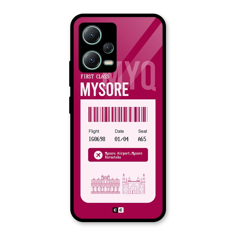 Mysore Boarding Pass Glass Back Case for Poco X5