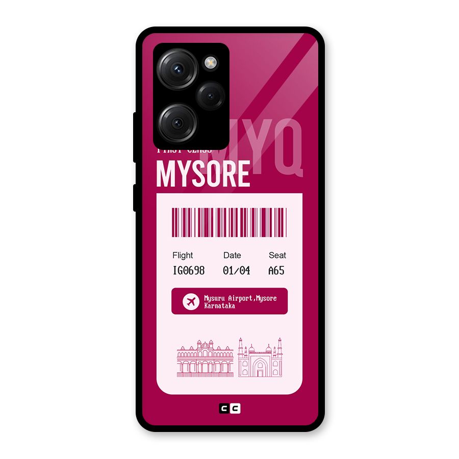 Mysore Boarding Pass Glass Back Case for Poco X5 Pro