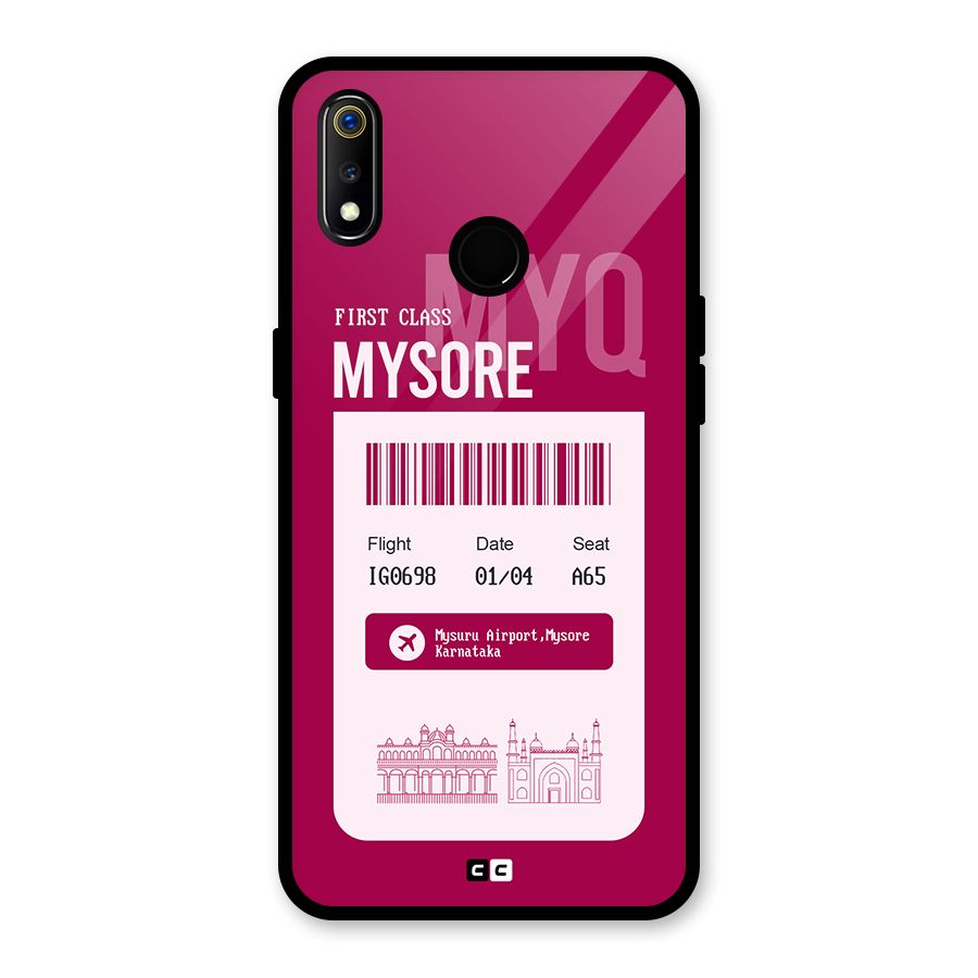 Mysore Boarding Pass Glass Back Case for Realme 3