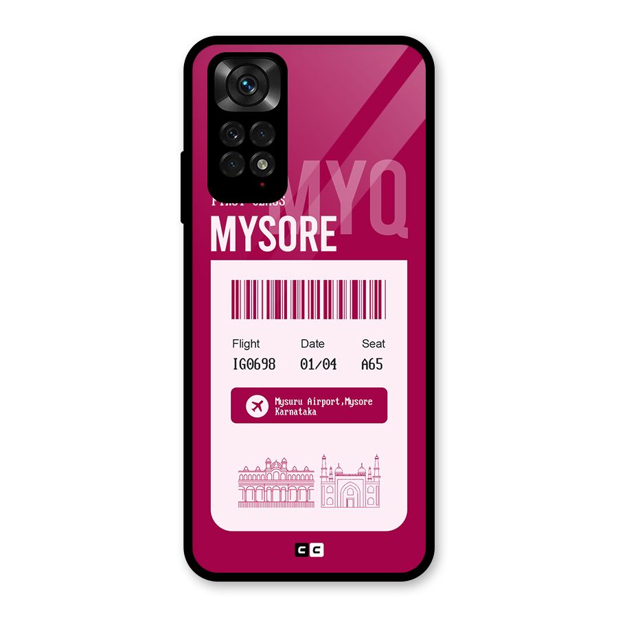 Mysore Boarding Pass Glass Back Case for Redmi Note 11S
