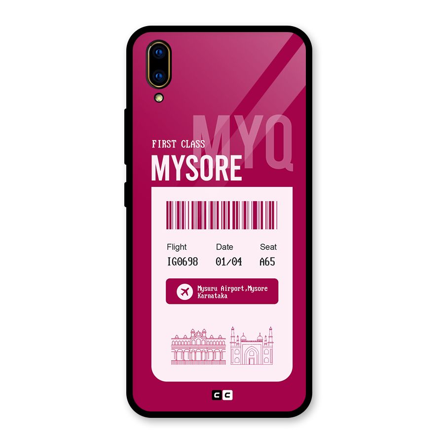 Mysore Boarding Pass Glass Back Case for Vivo V11 Pro