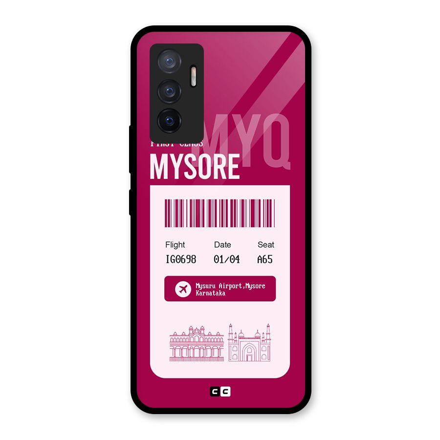 Mysore Boarding Pass Glass Back Case for Vivo V23e