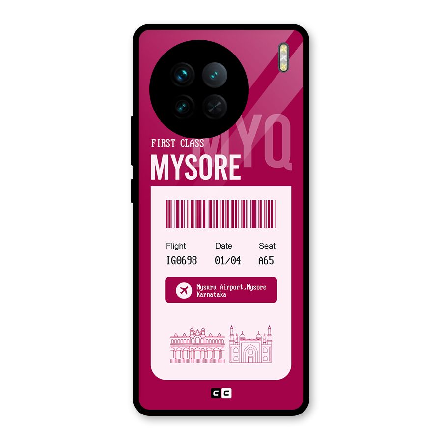 Mysore Boarding Pass Glass Back Case for Vivo X90