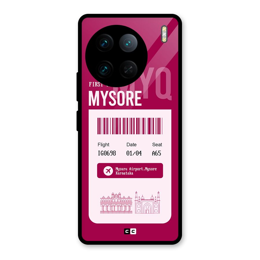 Mysore Boarding Pass Glass Back Case for Vivo X90 Pro