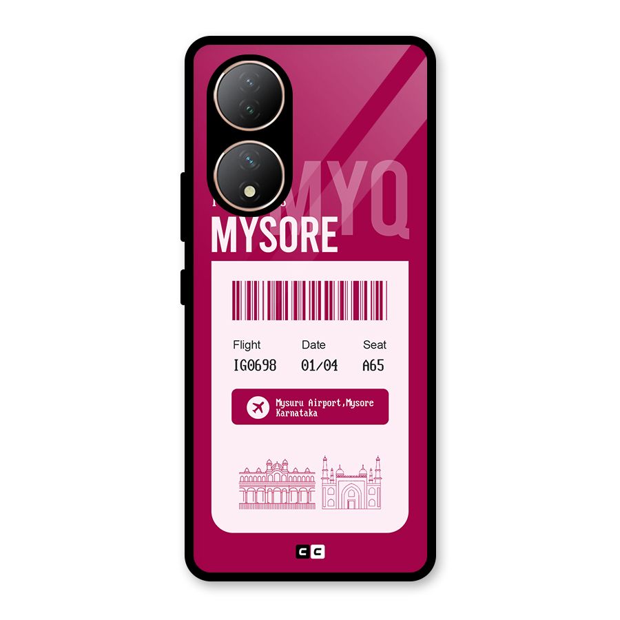 Mysore Boarding Pass Glass Back Case for Vivo Y100A