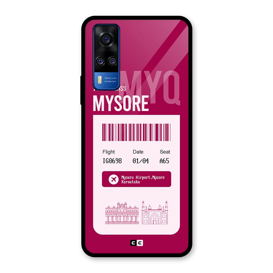 Mysore Boarding Pass Glass Back Case for Vivo Y31