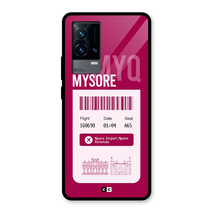 Mysore Boarding Pass Glass Back Case for iQOO 9 5G
