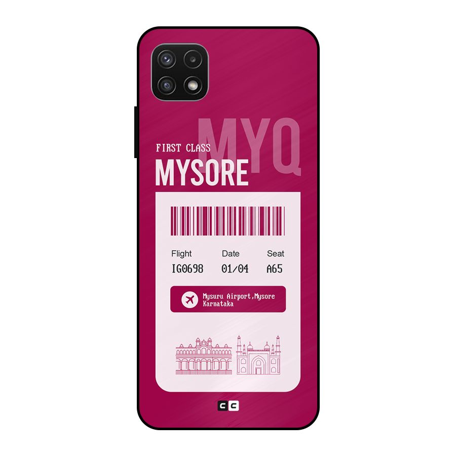 Mysore Boarding Pass Metal Back Case for Galaxy A22 5G