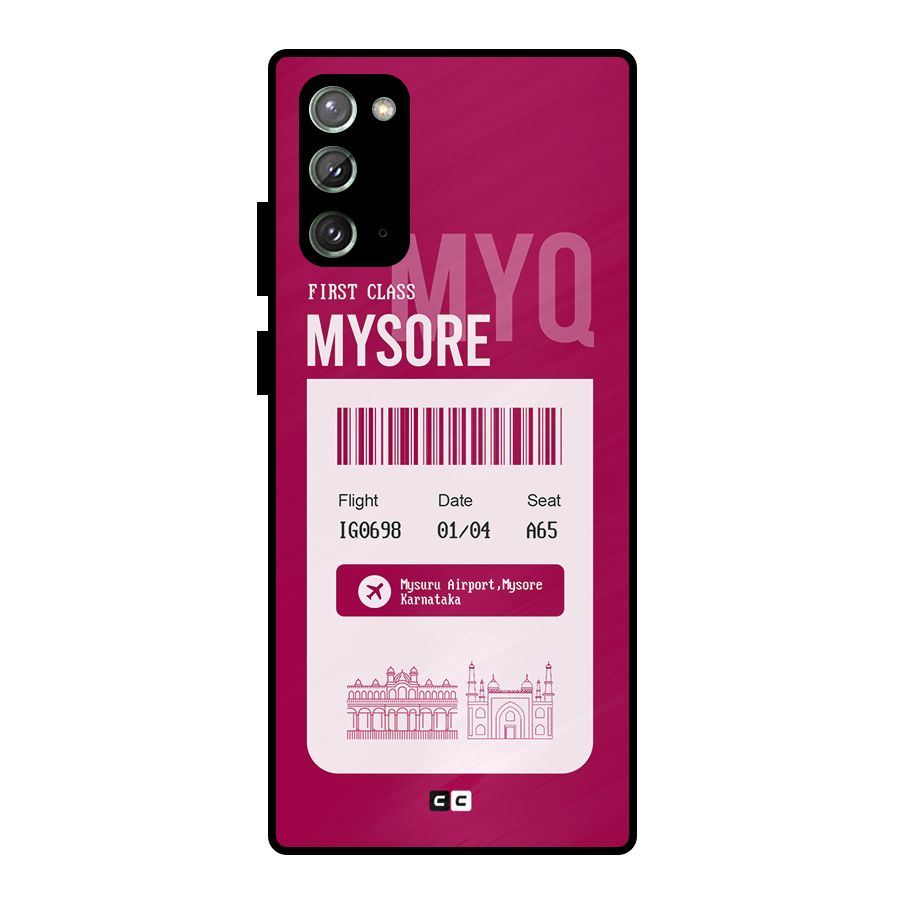 Mysore Boarding Pass Metal Back Case for Galaxy Note 20