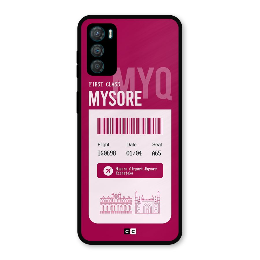 Mysore Boarding Pass Metal Back Case for Moto G42