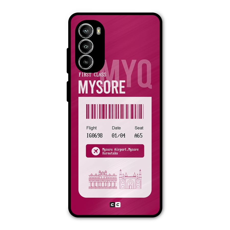 Mysore Boarding Pass Metal Back Case for Moto G52