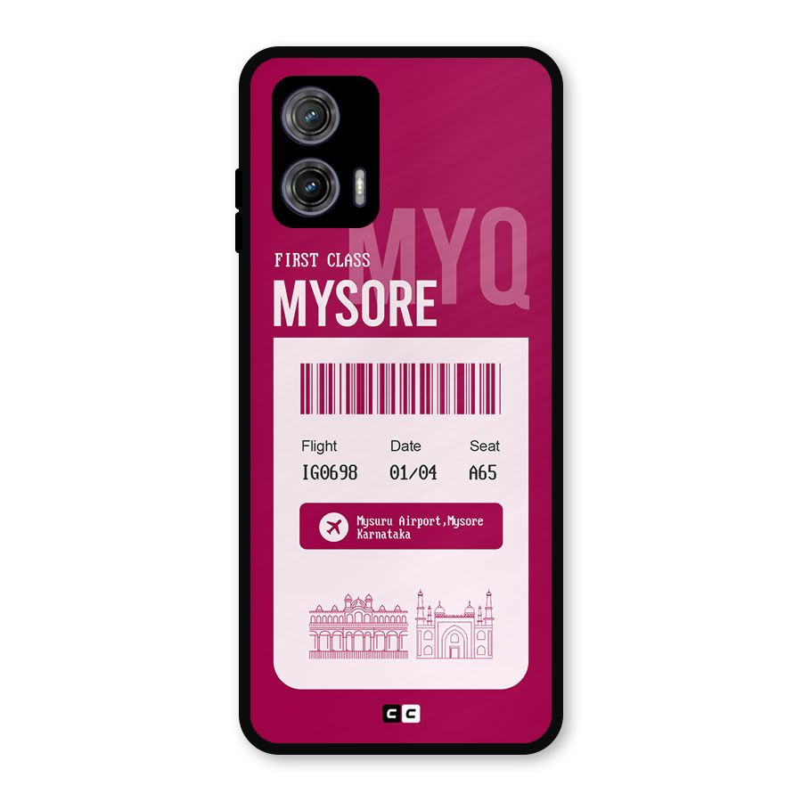 Mysore Boarding Pass Metal Back Case for Moto G73
