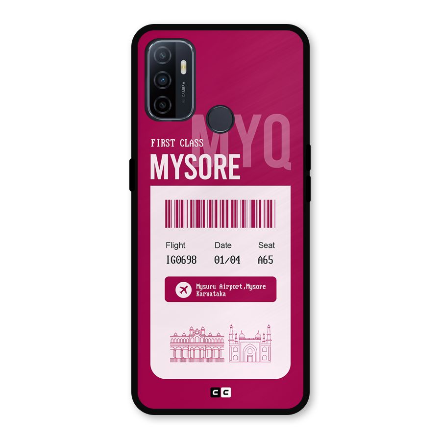 Mysore Boarding Pass Metal Back Case for Oppo A53
