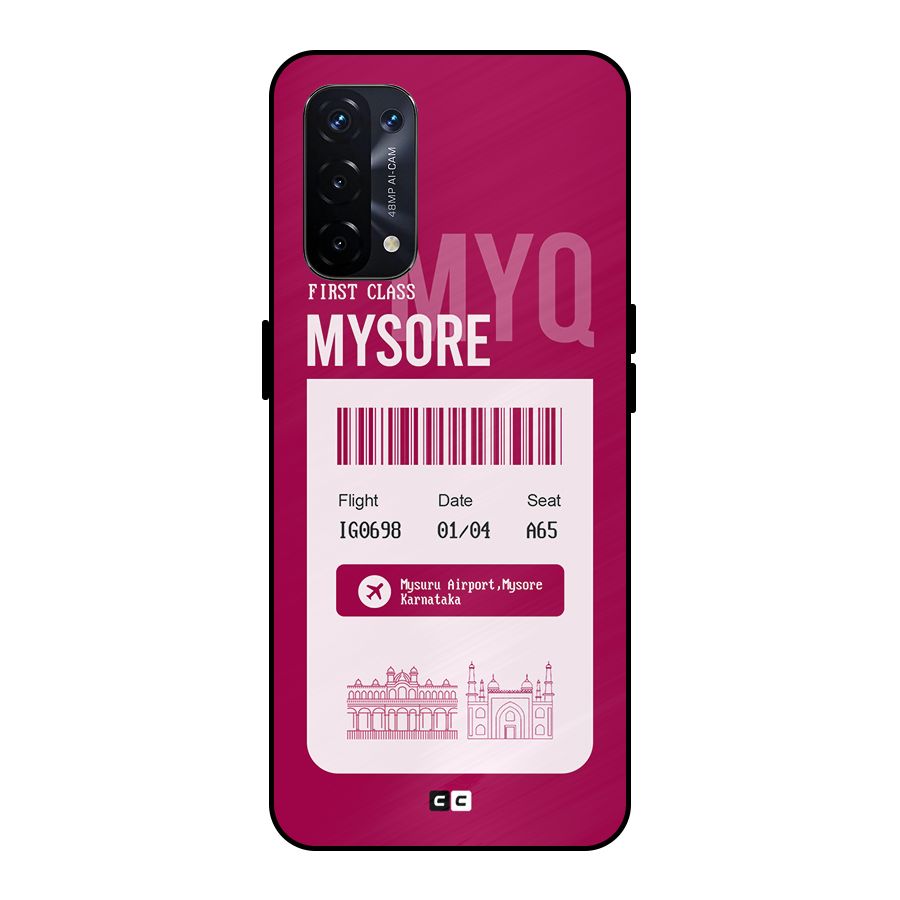 Mysore Boarding Pass Metal Back Case for Oppo A74 5G