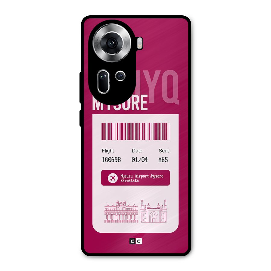 Mysore Boarding Pass Metal Back Case for Oppo Reno11 5G