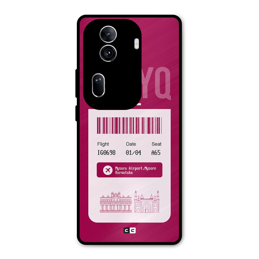 Mysore Boarding Pass Metal Back Case for Oppo Reno11 Pro 5G