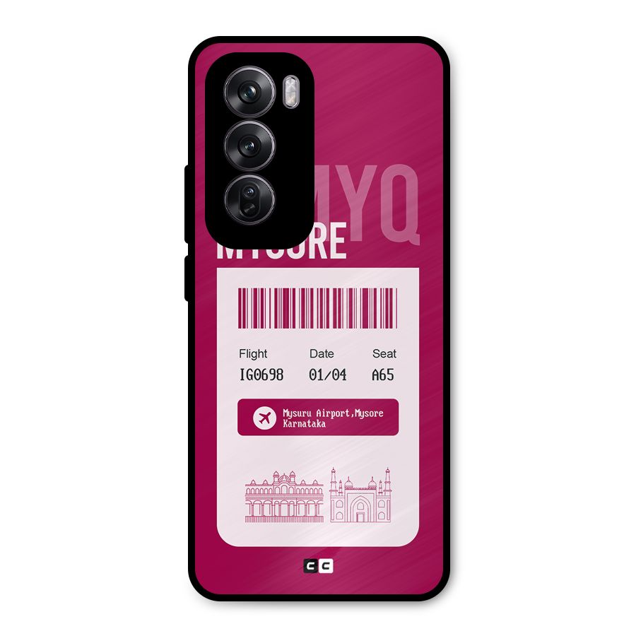 Mysore Boarding Pass Metal Back Case for Oppo Reno12 Pro