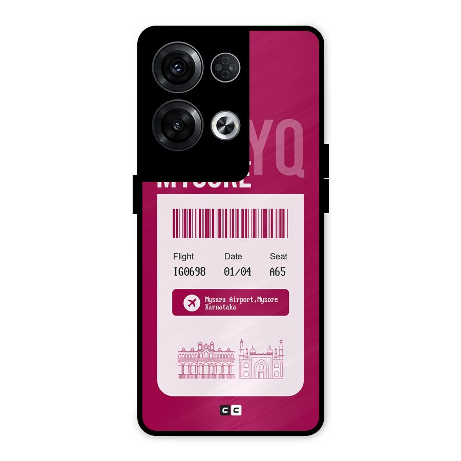 Mysore Boarding Pass Metal Back Case for Oppo Reno8 Pro 5G